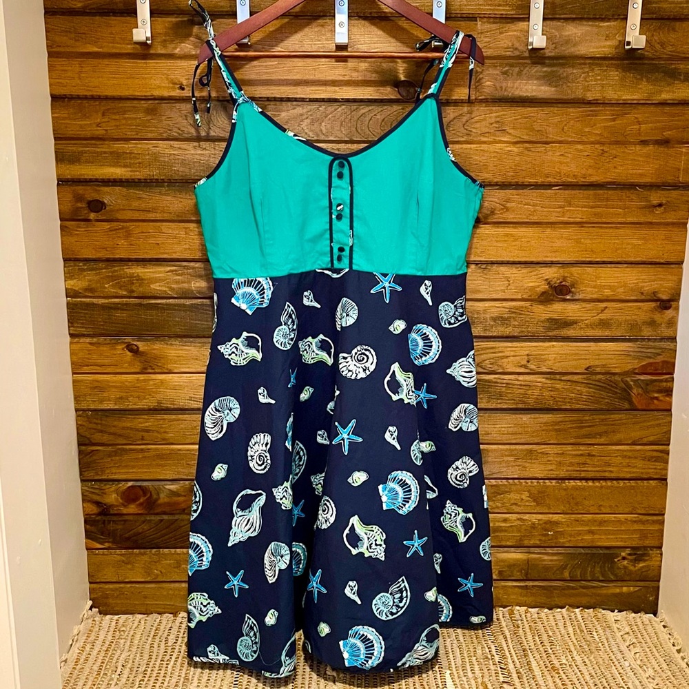 Waving from the Waterfront A-line Dress in Shells